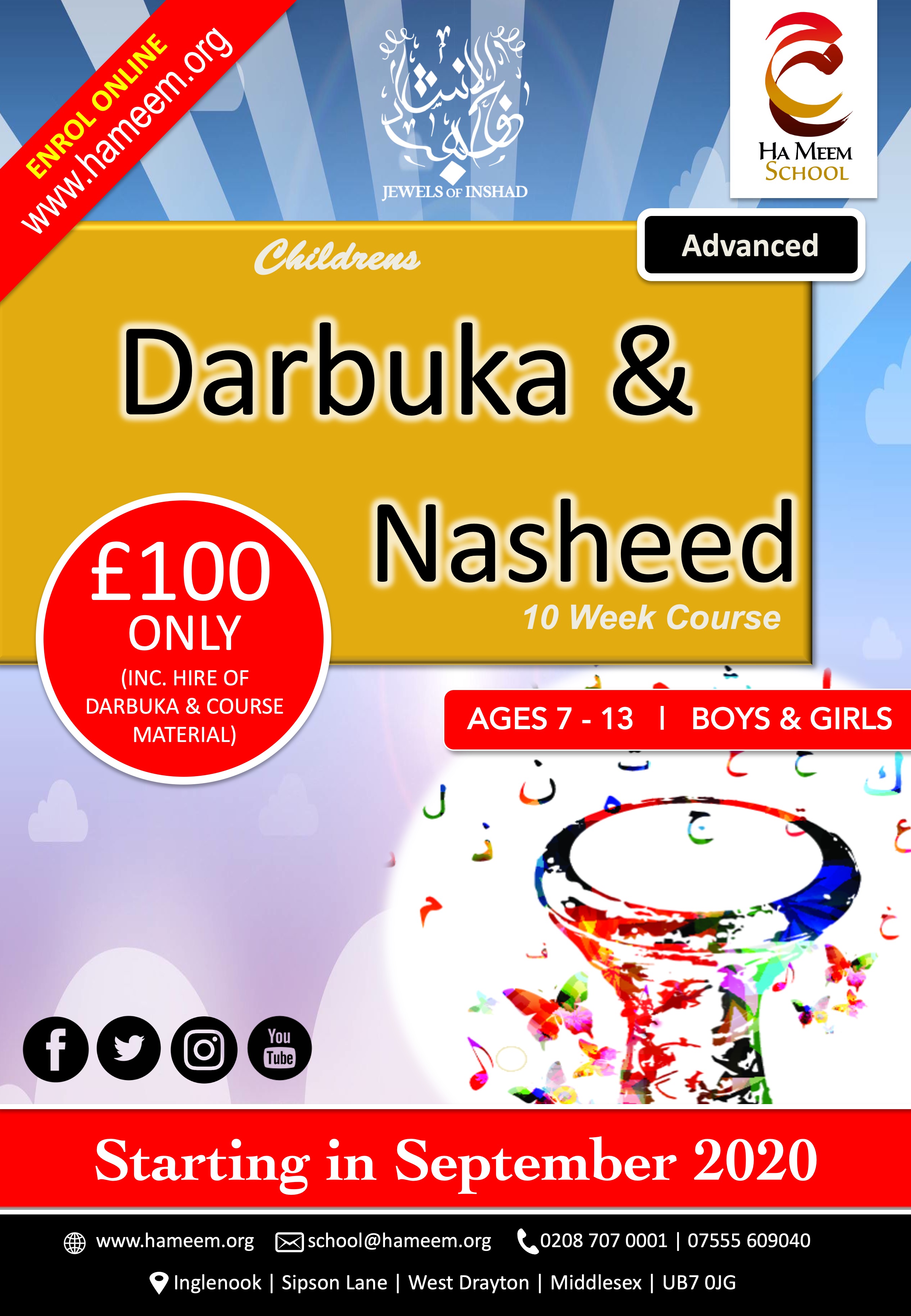 Children's Darbuka and Nasheed Beginners Course Ha Meem Foundation