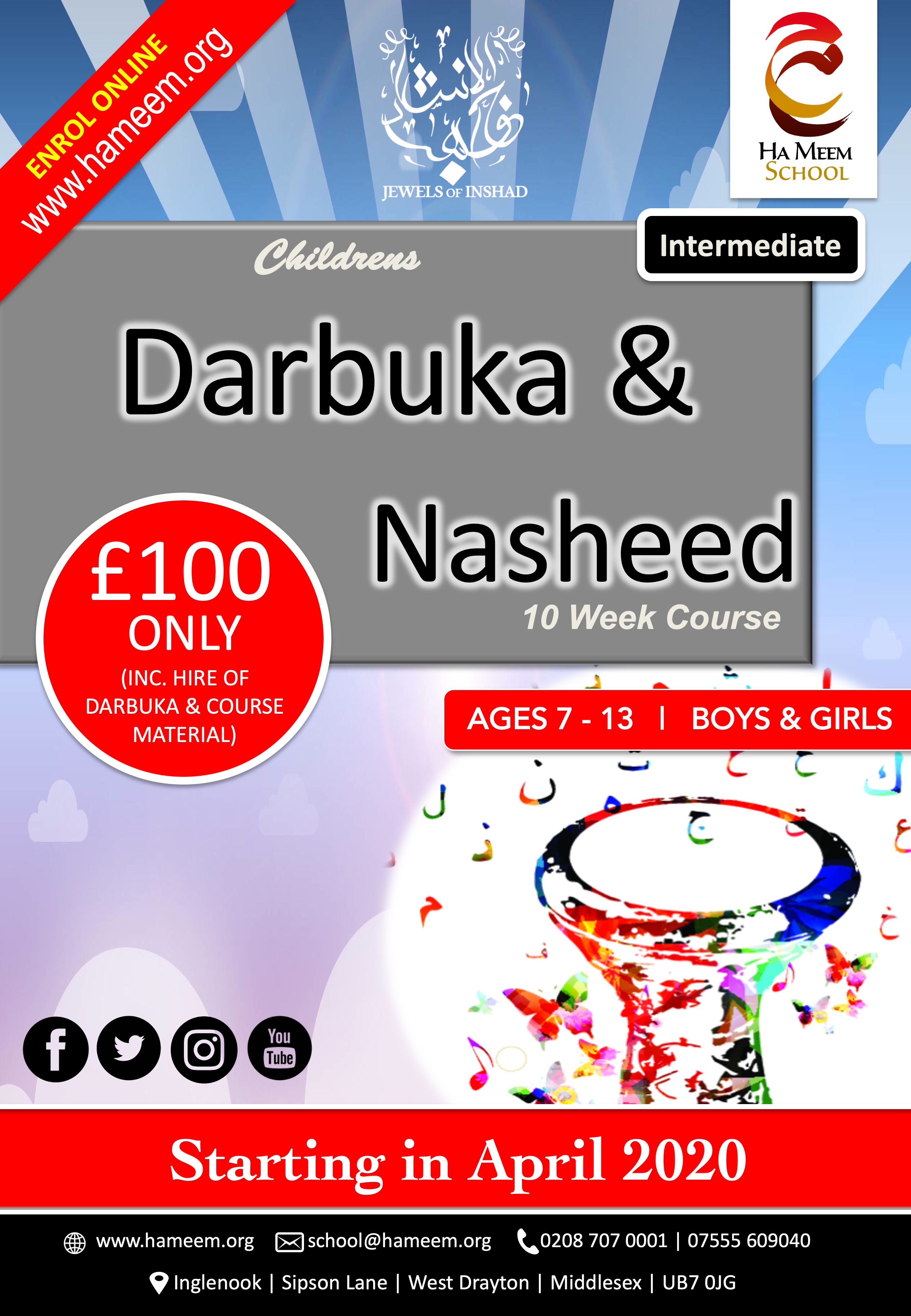 Children's Darbuka and Nasheed Beginners Course Ha Meem Foundation