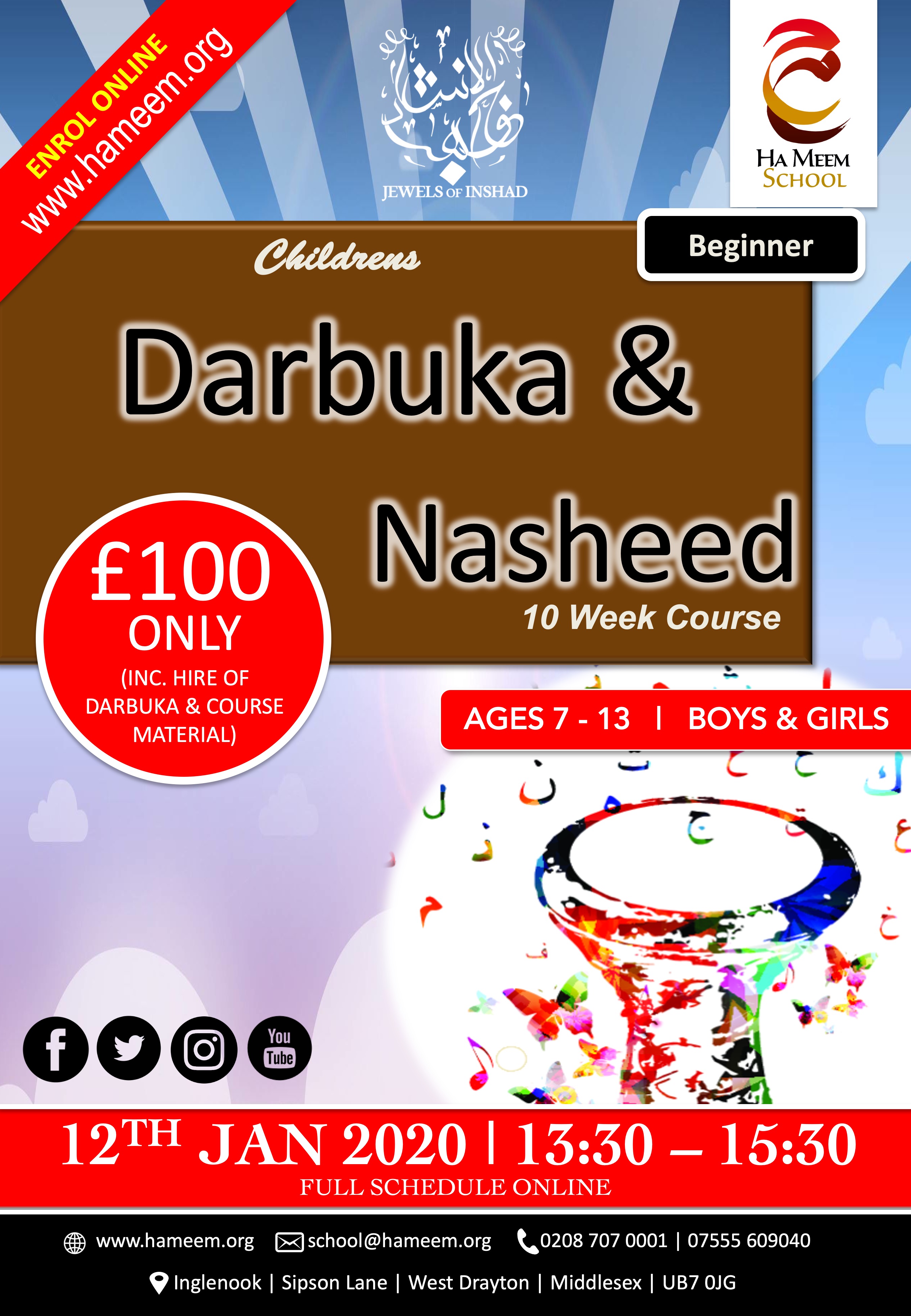 Children's Darbuka and Nasheed Beginners Course Ha Meem Foundation